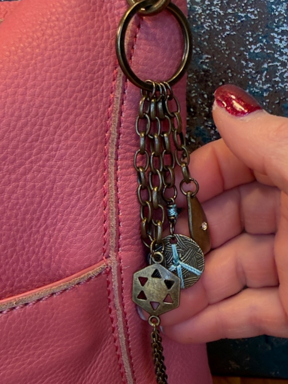 The Sak Boho Pebbled Leather Crossbody Bag Pink Casual Chic - Picture 8 of 17